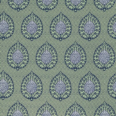 GASTON Y DANIELA GDT5692.002.0 PALMETA FONDO VERDE Fabric - Eade's Wallpaper
