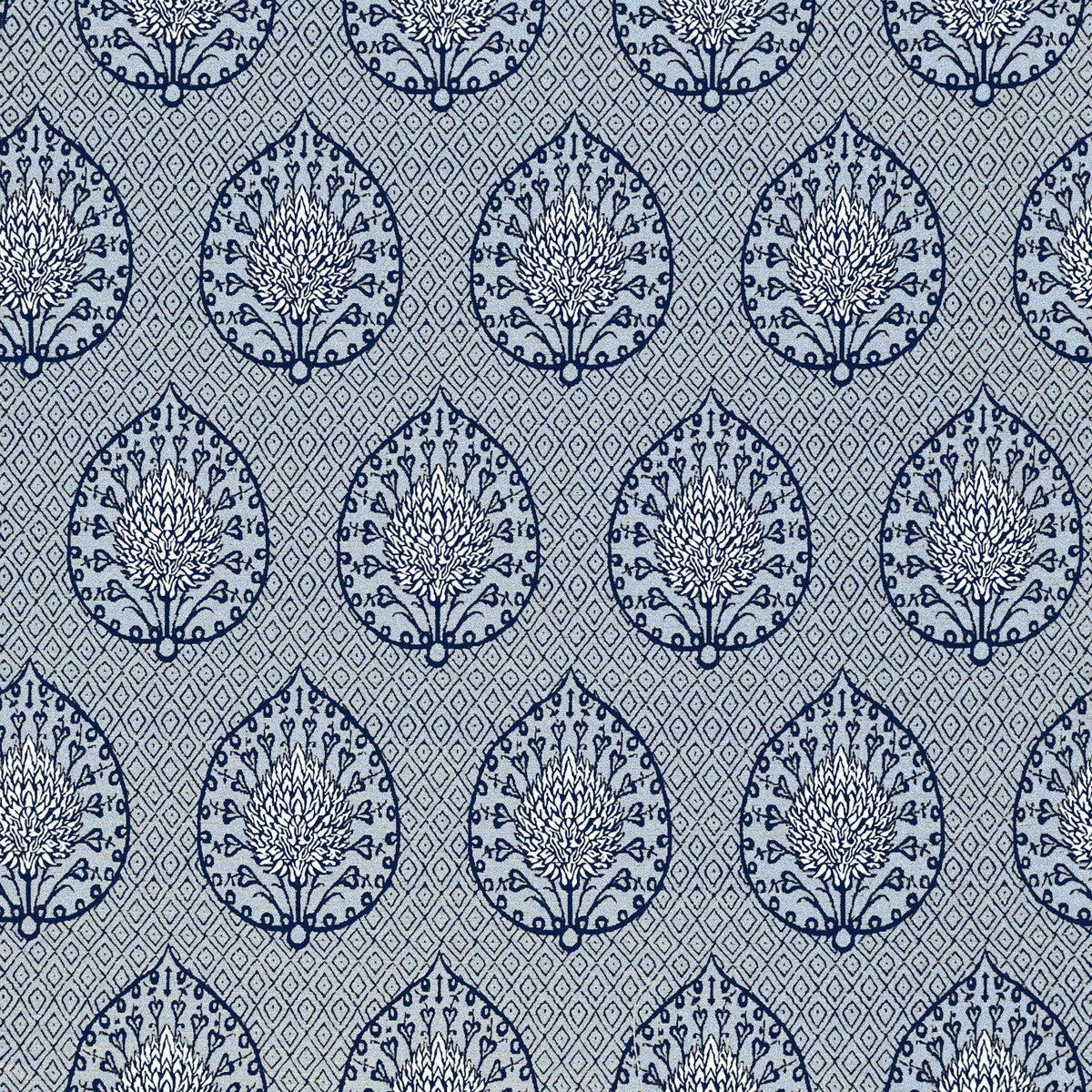 GASTON Y DANIELA GDT5692.003.0 PALMETA FONDO AZUL Fabric - Eade's Wallpaper