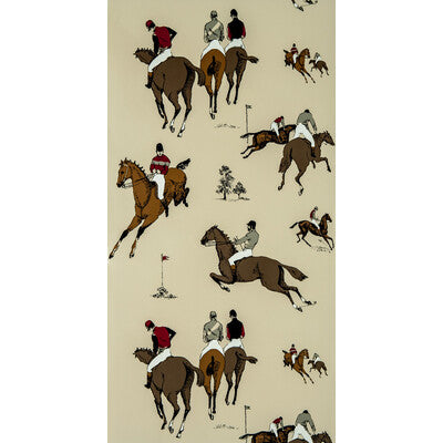 GASTON Y DANIELA GDW5106.004.0 HIPODROMO CRUDO/ROJO Wallpaper - Eade's Wallpaper