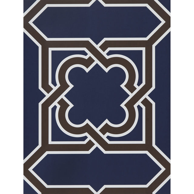 GASTON Y DANIELA GDW5257.001.0 MARTIN AZUL/CHOCOLATE Wallpaper - Eade's Wallpaper
