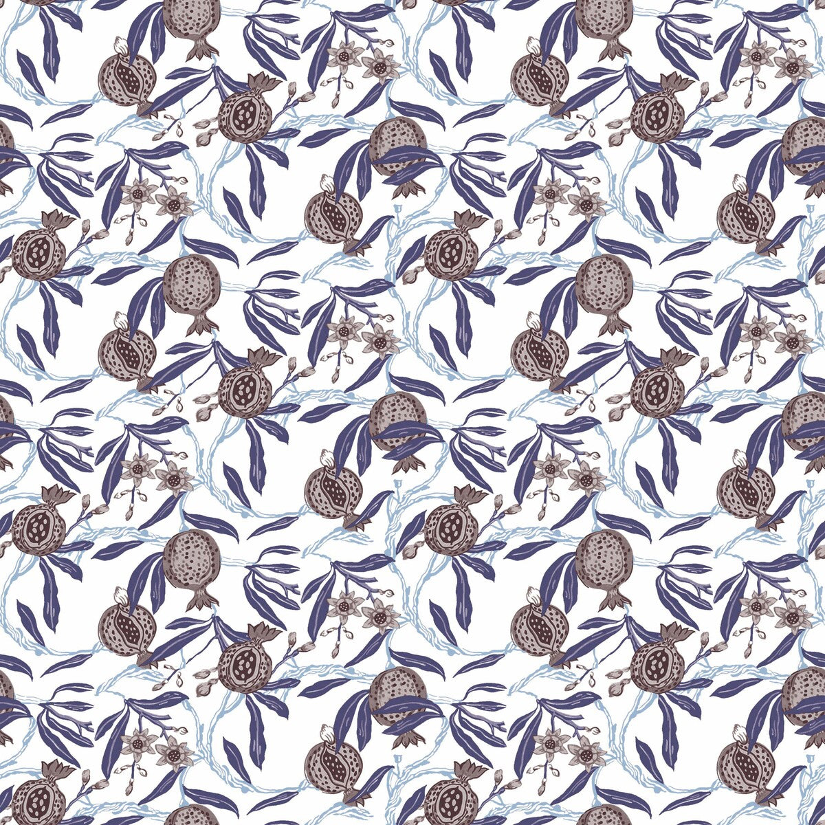 GASTON Y DANIELA GDW5439.003.0 GRANADAS BLANCOBERENJENA Wallpaper - Eade's Wallpaper