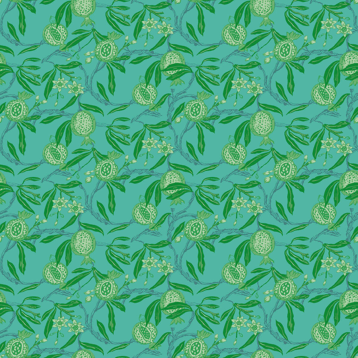 GASTON Y DANIELA GDW5439.005.0 GRANADAS VERDE/AZUL Wallpaper - Eade's Wallpaper