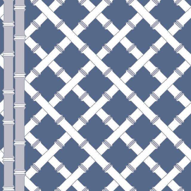 GASTON Y DANIELA GDW5455.004.0 TRELLIS AZUL/BLANCO Wallpaper - Eade's Wallpaper