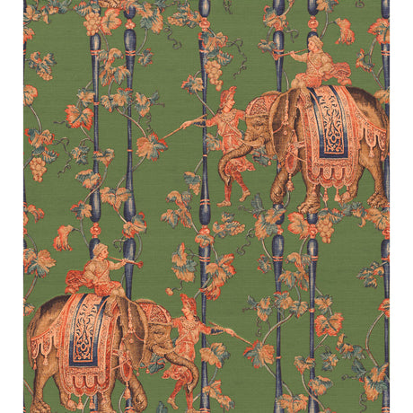 GASTON Y DANIELA GDW5772.004.0 ELEFANTES VERDE Wallpaper - Eade's Wallpaper