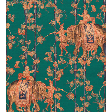 GASTON Y DANIELA GDW5772.008.0 ELEFANTES VERDE ESMERALDA Wallpaper - Eade's Wallpaper