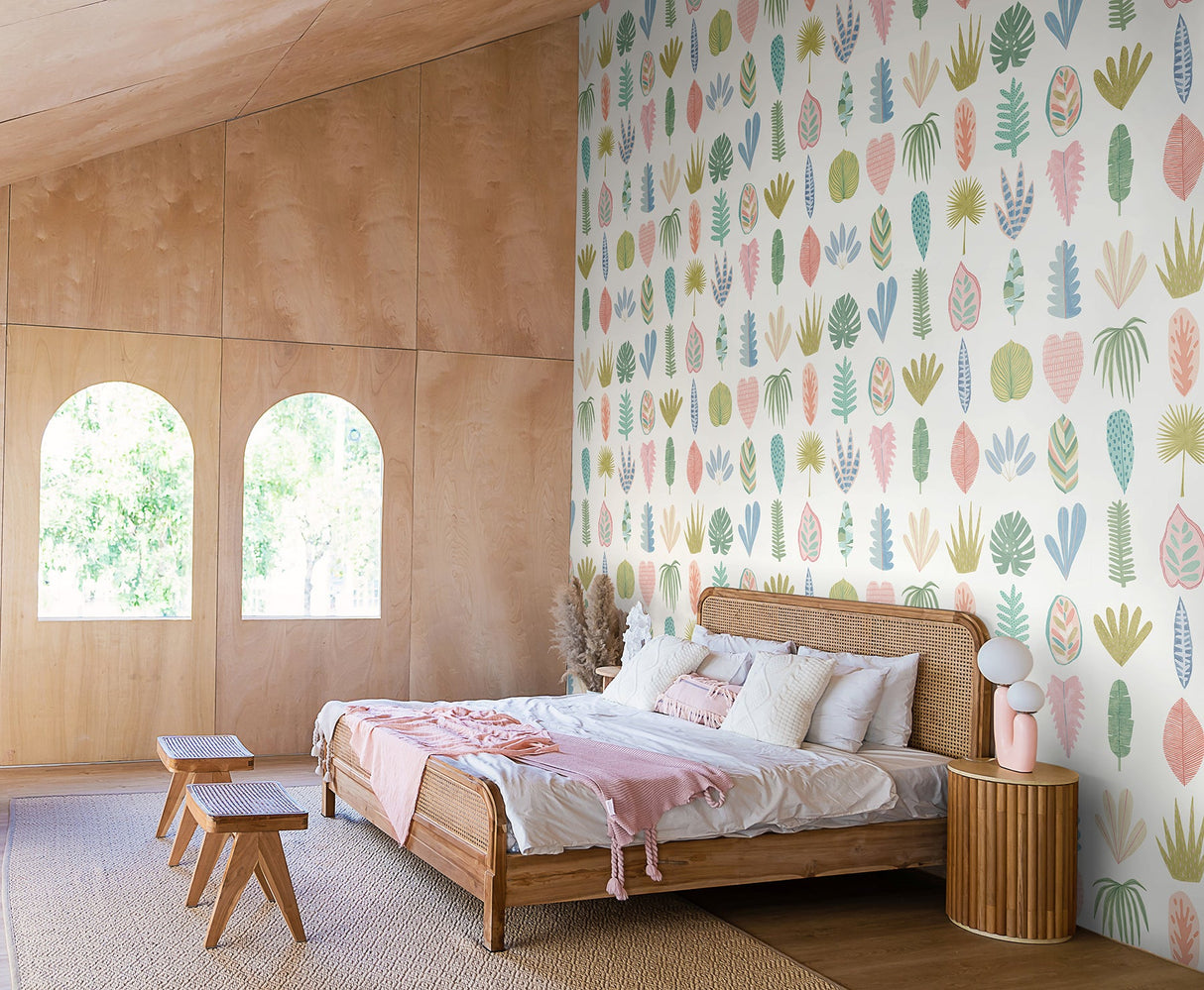 ohpopsi GHS50101W Leaf Boogie Pastel Tropical Mix Wallpaper