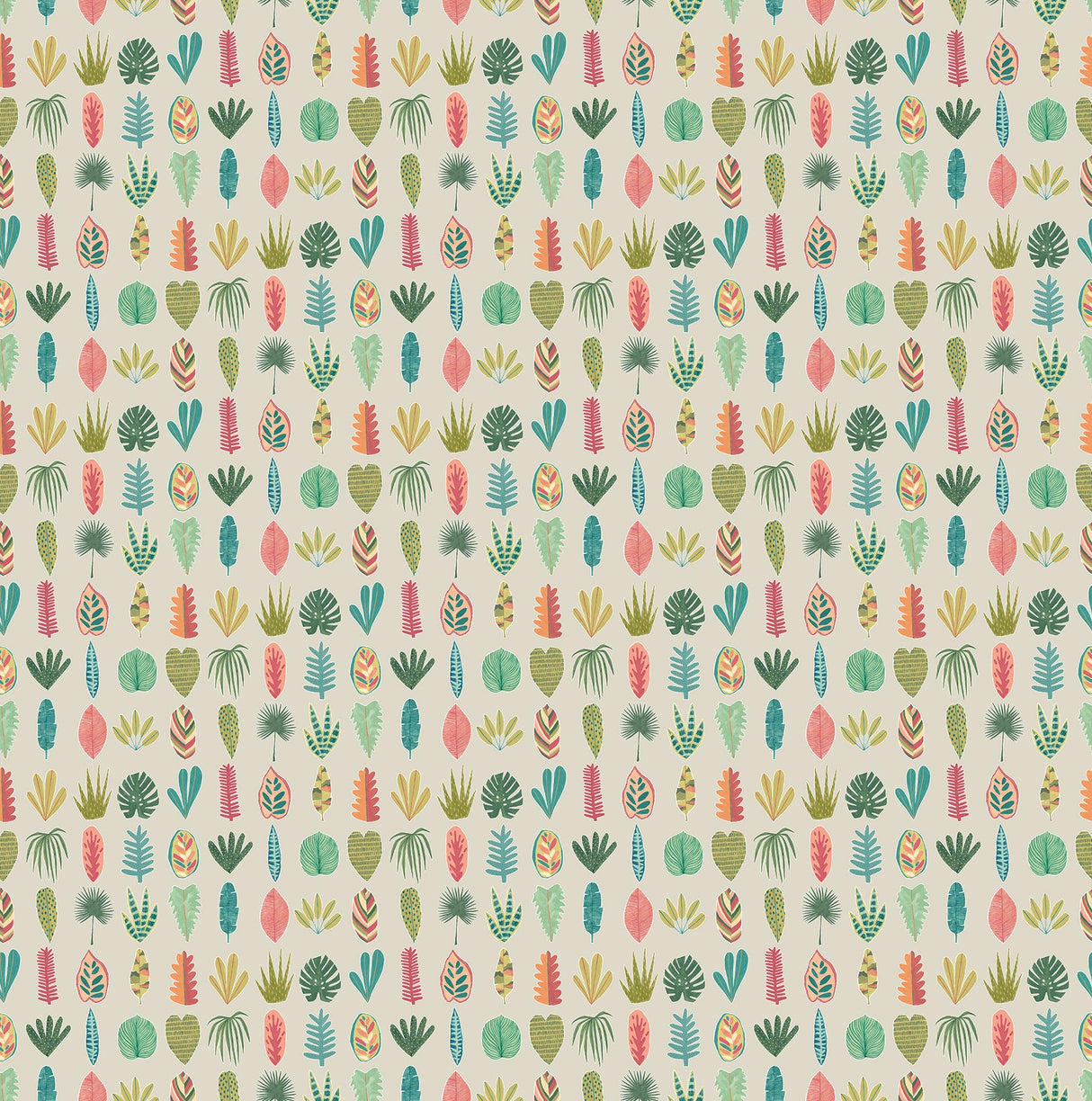 ohpopsi GHS50108W Leaf Boogie Neutral Tropical Mix Wallpaper