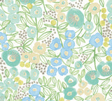 ohpopsi GHS50119W Flora Teal Garden Wallpaper