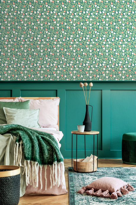 ohpopsi GHS50138W Aino Green Tiny Tulip Wallpaper