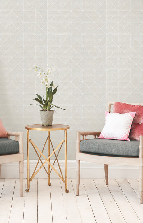 York GM7505 Dazzling Diamond Sisal Grasscloth Silver Wallpaper