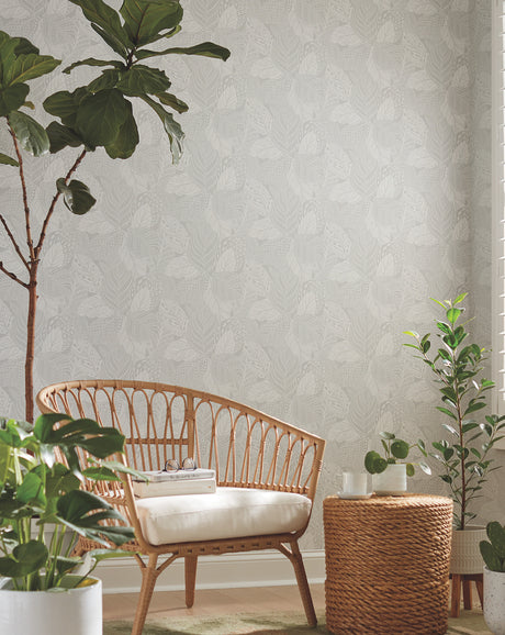 York GO8223 Vinca Grey Wallpaper