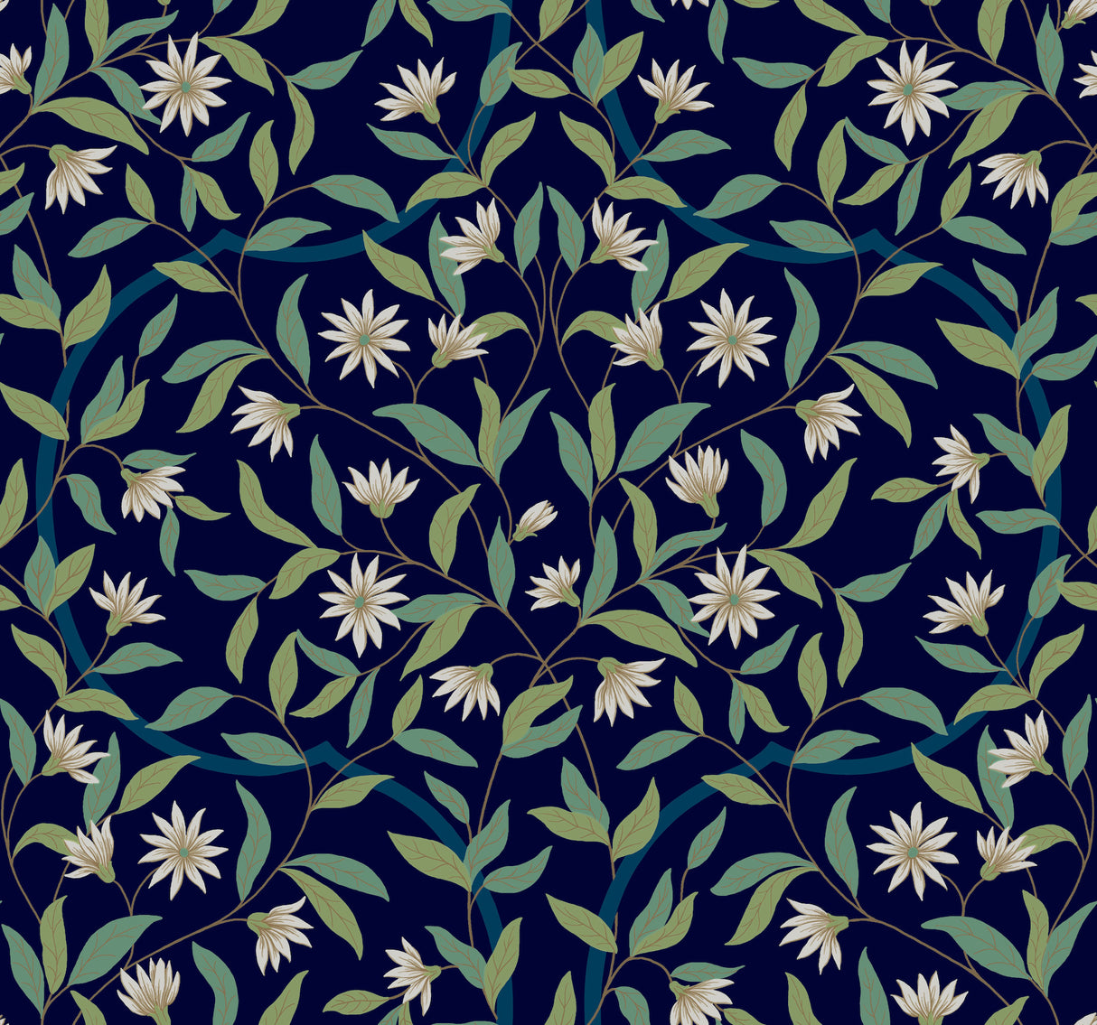 York GO8251 Jasmine Blue Metallic Wallpaper