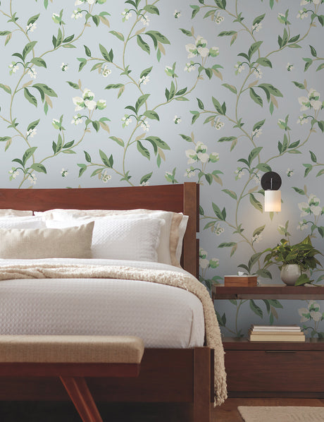 York GO8282 Springtime Blue & Green Wallpaper