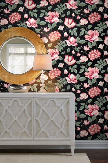 York GR5901 Morning Garden Black Wallpaper
