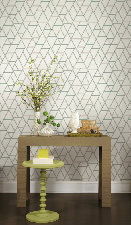 York GR5912 Pathways White & Green Wallpaper