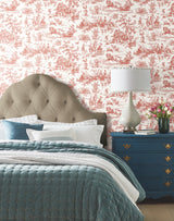 York GR5925 Seasons Toile Scarlet Wallpaper