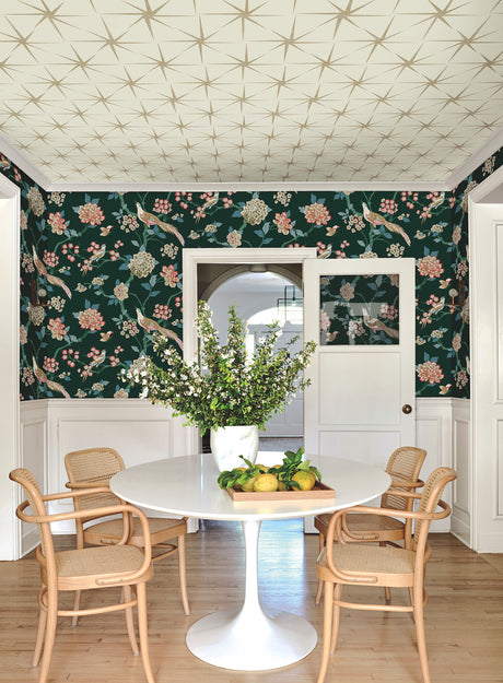 York GR5931 Fanciful Dark Green Wallpaper