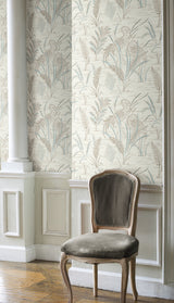 York GR5951 Fernwater Cranes Brown & Blue Wallpaper