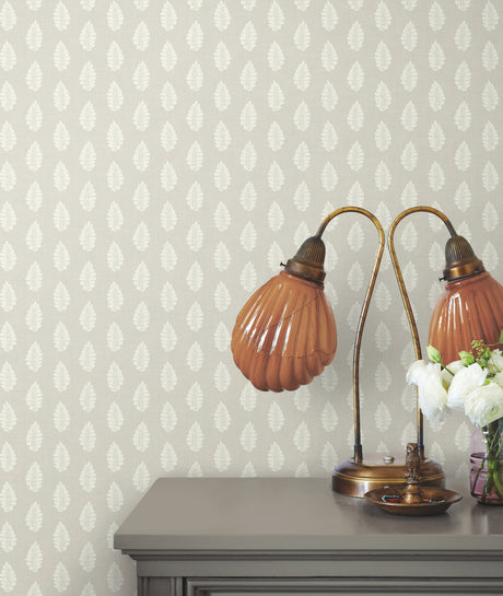 York GR5962 Leaf Pendant Grey Wallpaper