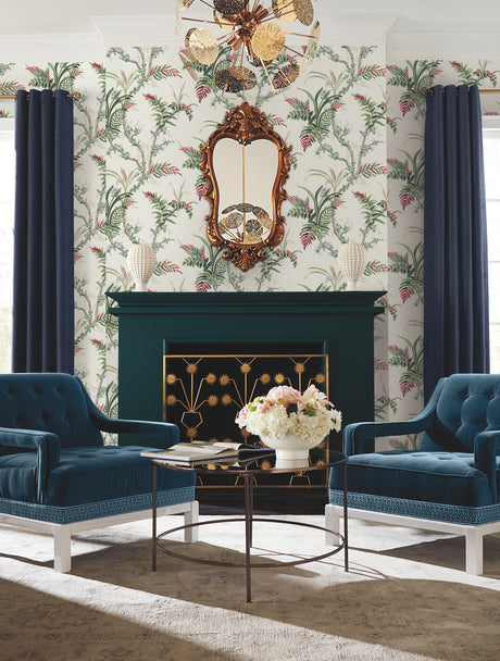 York GR5993 Enchanted Fern Green & Red Wallpaper