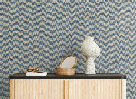 York GV0196 Tailored Weave Blue Wallpaper