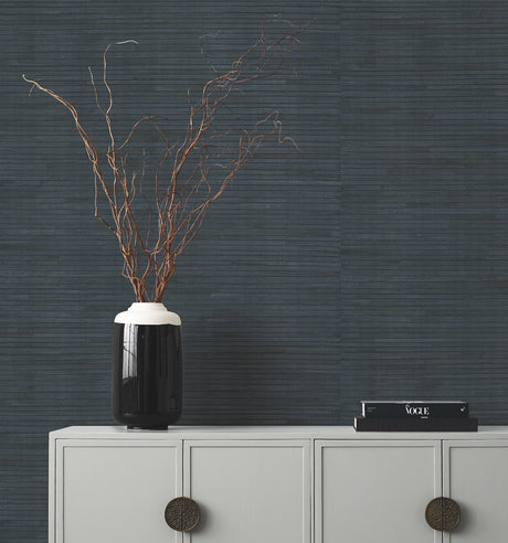 York GV0237 Hyacinth Leaf Navy Wallpaper