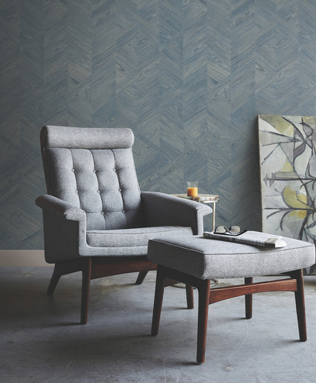 York GV0242 Interlocking Wood Ocean Wallpaper