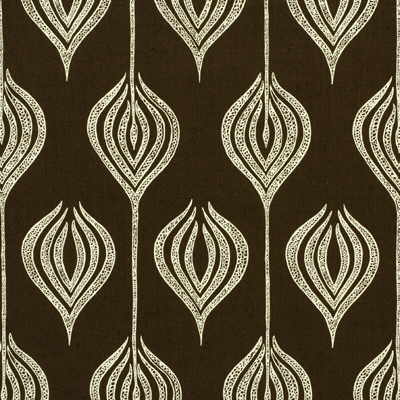 LEE JOFA MODERN GWF-2622.68.0 TULIP CHOCOLATE/CREAM Fabric - Eade's Wallpaper
