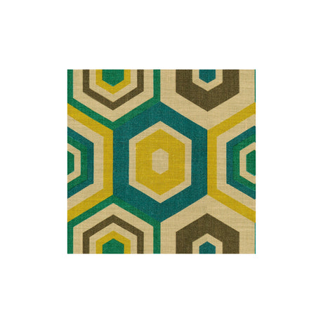 LEE JOFA MODERN GWF-2901.453.0 HEXAGON TILE TEAL Fabric - Eade's Wallpaper