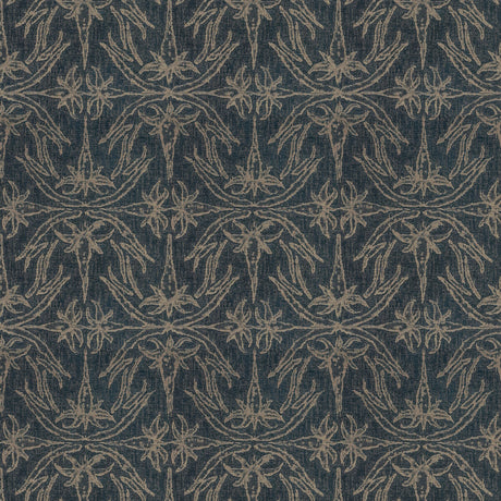 LEE JOFA MODERN GWF-2926.50.0 LILY BRANCH MIDNIGHT Fabric - Eade's Wallpaper