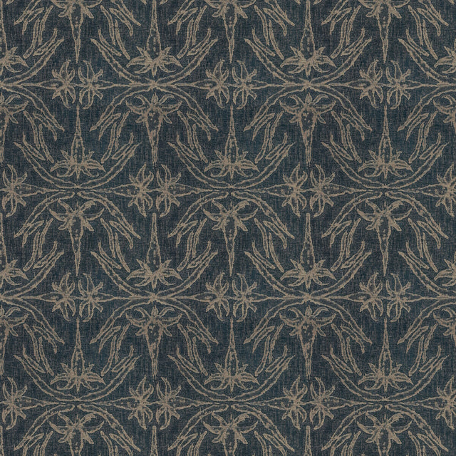 LEE JOFA MODERN GWF-2926.50.0 LILY BRANCH MIDNIGHT Fabric - Eade's Wallpaper