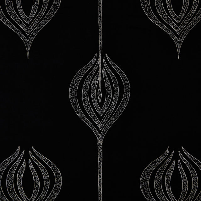 LEE JOFA MODERN GWF-2928.816.0 TULIP EMBROIDERY BLACK Fabric - Eade's Wallpaper