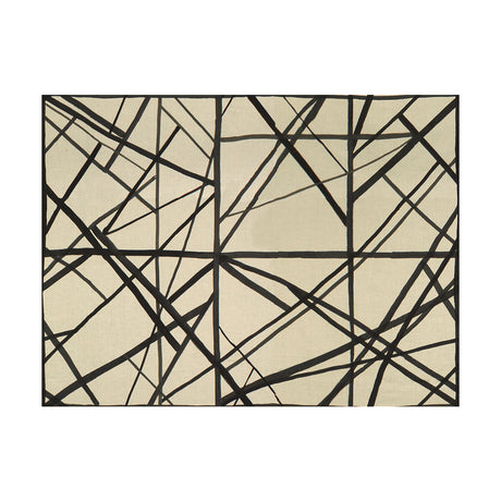 LEE JOFA MODERN GWF-3101.816.0 CHANNELS EBONY/IVORY Fabric - Eade's Wallpaper