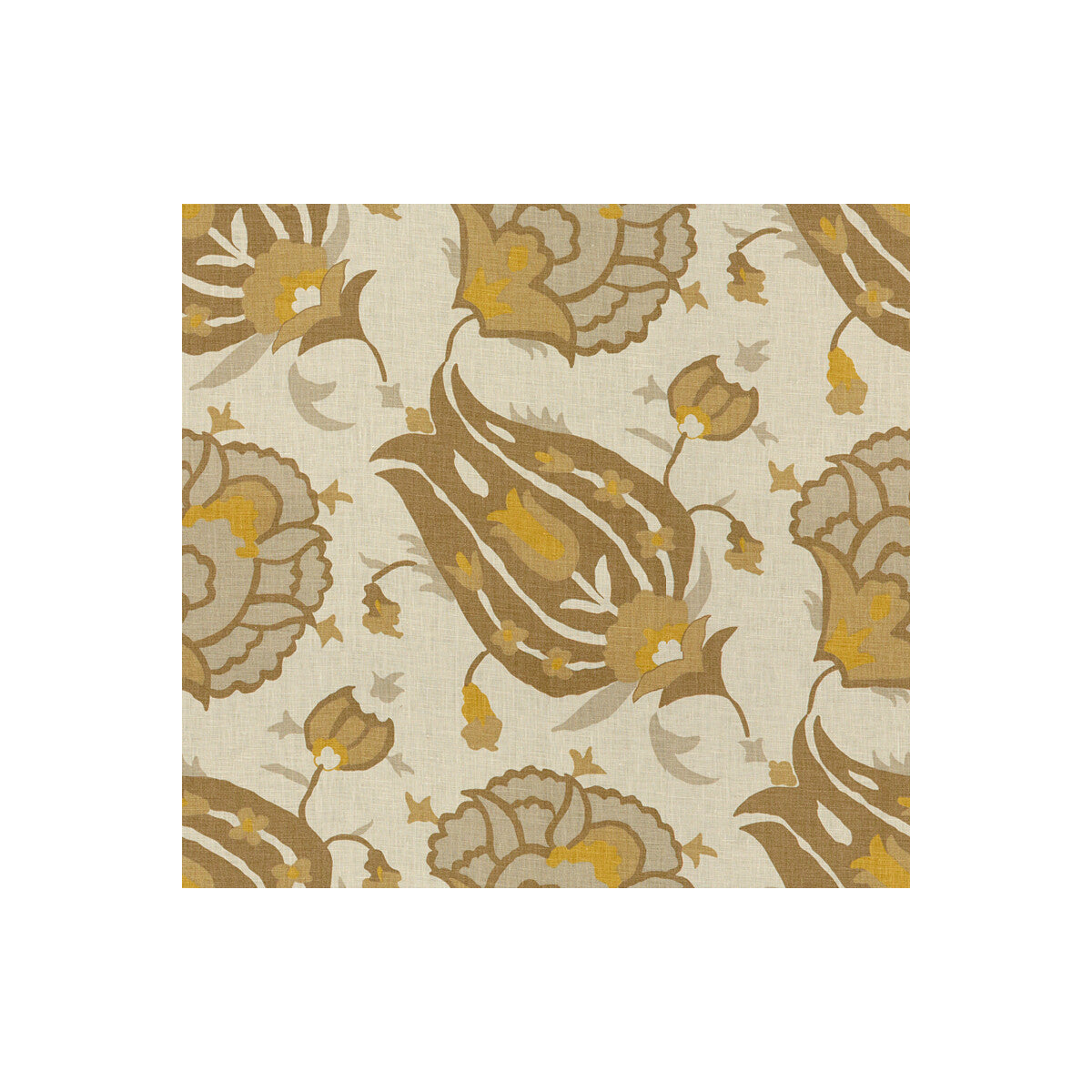 LEE JOFA MODERN GWF-3319.640.0 TURKISH FLOWER GREY/BRONZE Fabric - Eade's Wallpaper