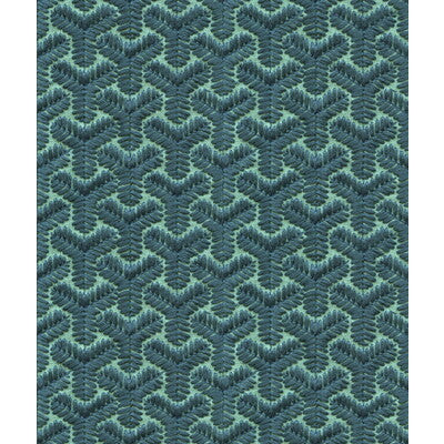 LEE JOFA MODERN GWF-3320.513.0 CHENGTUDOOR EMB BLUE/AQUA Fabric - Eade's Wallpaper