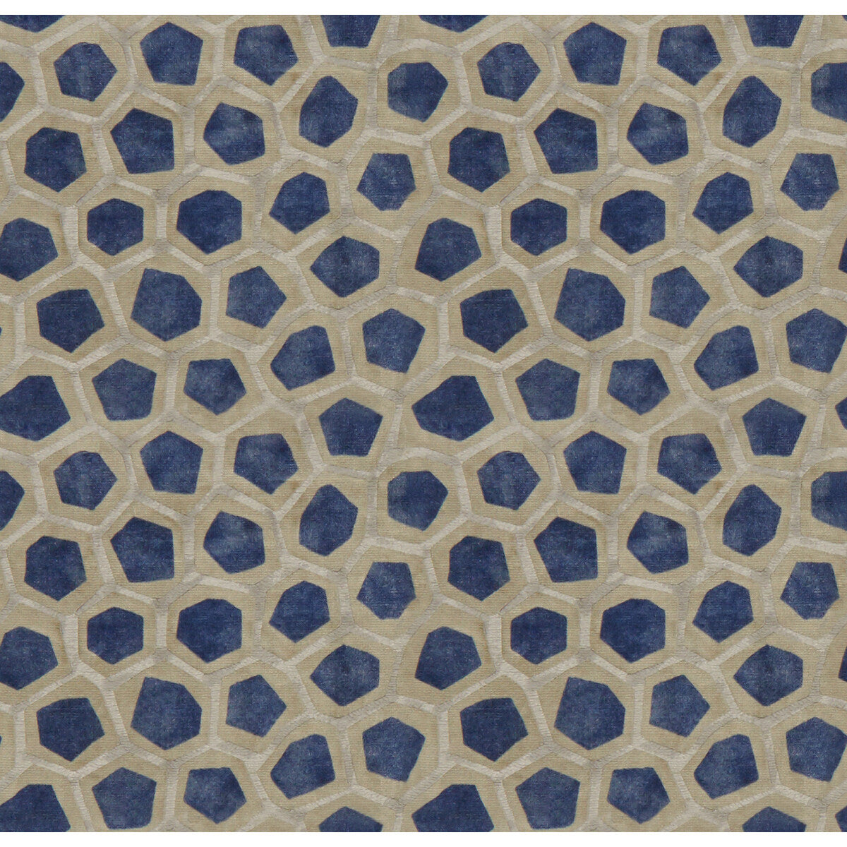 LEE JOFA MODERN GWF-3705.1650.0 HEXAGON VELVET SAPPHIRE Fabric - Eade's Wallpaper