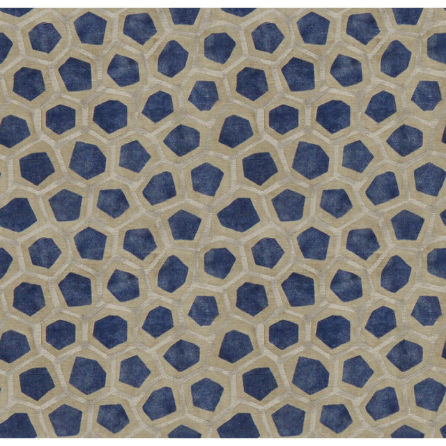 LEE JOFA MODERN GWF-3705.1650.0 HEXAGON VELVET SAPPHIRE Fabric - Eade's Wallpaper