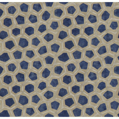 LEE JOFA MODERN GWF-3705.1650.0 HEXAGON VELVET SAPPHIRE Fabric - Eade's Wallpaper