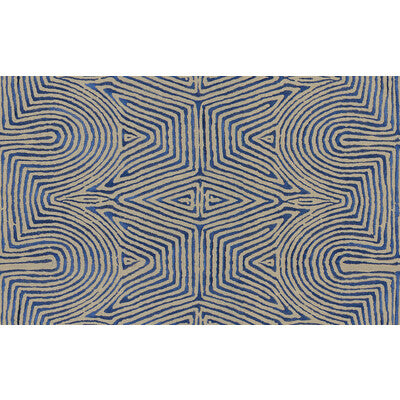 LEE JOFA MODERN GWF-3708.1650.0 JULIA EMB FLAX/BLUE Fabric - Eade's Wallpaper