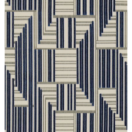 LEE JOFA MODERN GWF-3710.1150.0 CUBOID VELVET NAVY/GREY Fabric - Eade's Wallpaper