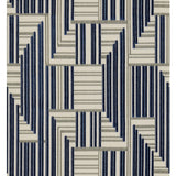 LEE JOFA MODERN GWF-3710.1150.0 CUBOID VELVET NAVY/GREY Fabric - Eade's Wallpaper