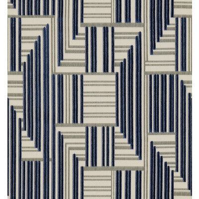 LEE JOFA MODERN GWF-3710.1150.0 CUBOID VELVET NAVY/GREY Fabric - Eade's Wallpaper
