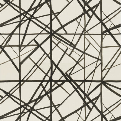 LEE JOFA MODERN GWF-3731.18.0 CHANNELS VELVET EBONY/IVORY Fabric - Eade's Wallpaper