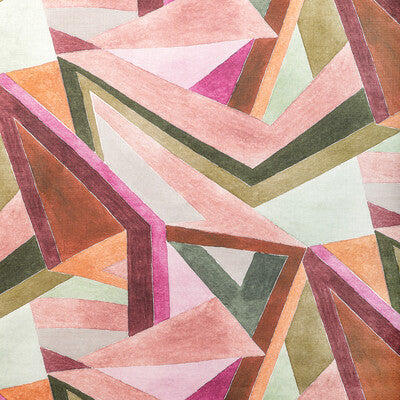 LEE JOFA MODERN GWF-3772.73.0 ROULADE PRINT ROSE/LEAF Fabric - Eade's Wallpaper