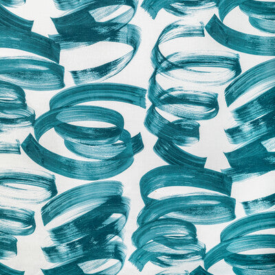 LEE JOFA MODERN GWF-3773.35.0 LARYO PRINT LAGOON Fabric - Eade's Wallpaper