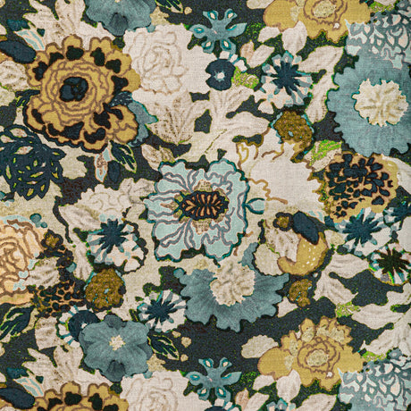 LEE JOFA MODERN GWF-3774.450.0 ARIOSO PRINT MARINE/CITRON Fabric - Eade's Wallpaper