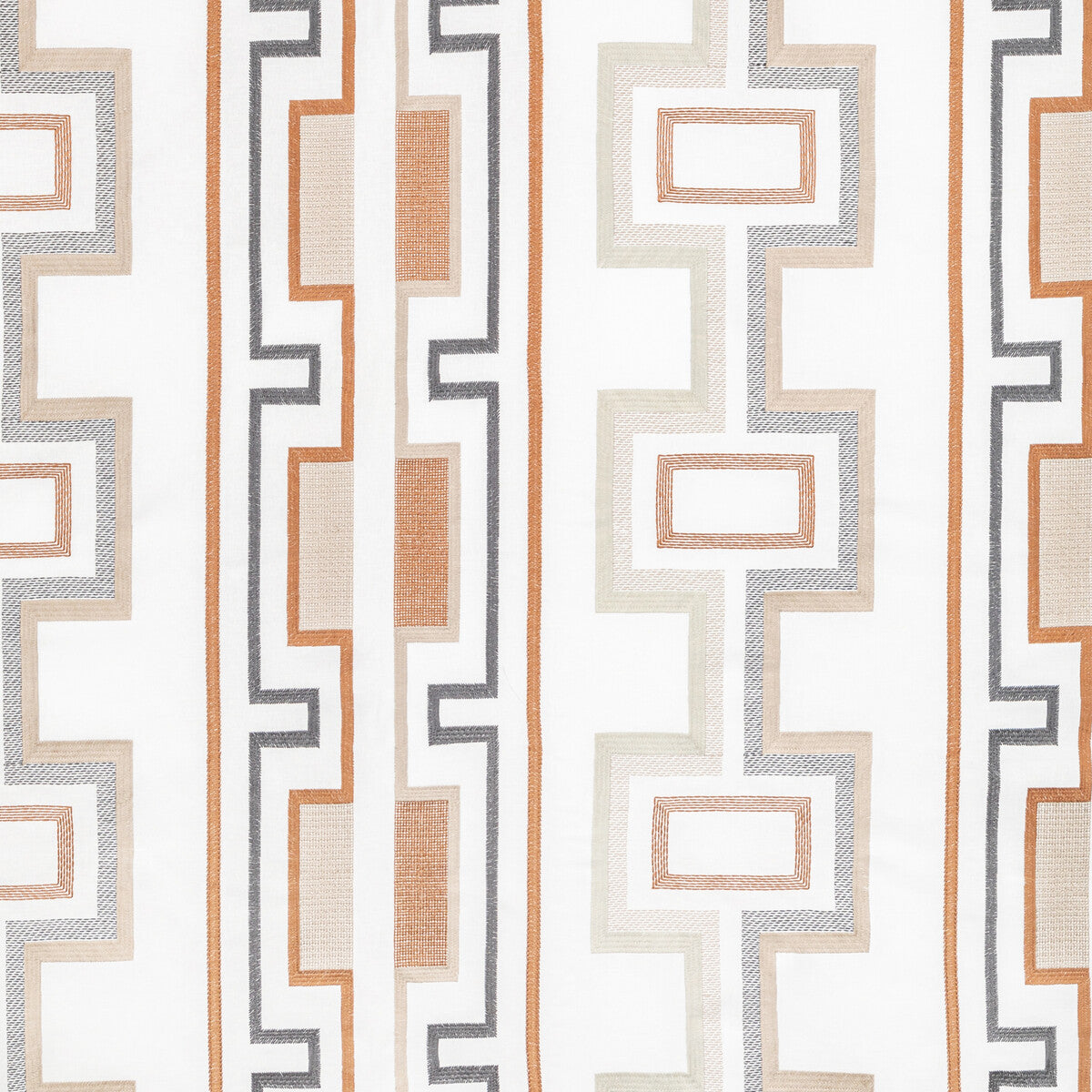 LEE JOFA MODERN GWF-3779.1624.0 TRITONE EMBROIDERY COPPER Fabric - Eade's Wallpaper