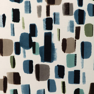 LEE JOFA MODERN GWF-3805.530.0 BOND PRINT AEGEAN Fabric - Eade's Wallpaper
