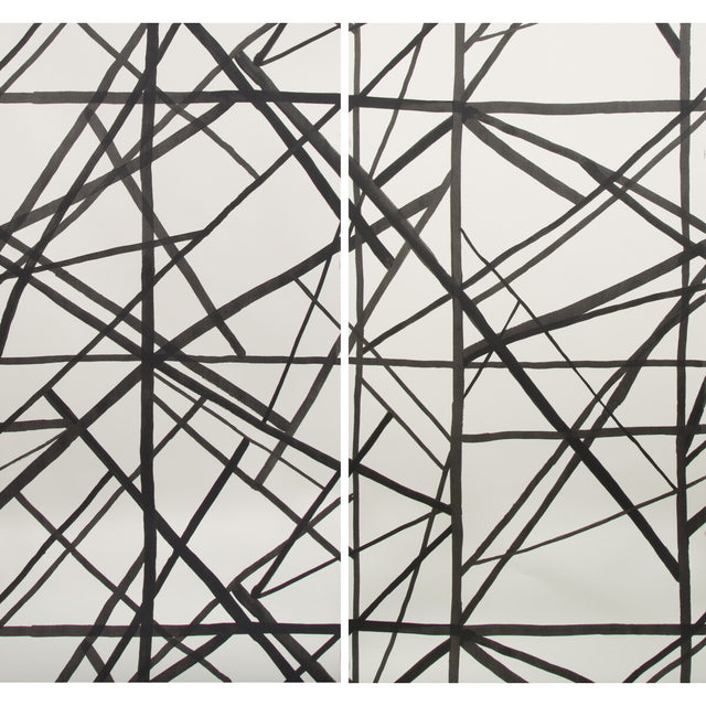 LEE JOFA MODERN GWP-3302.816 NEW.0 CHANNELS PAPER EBONY/IV Wallpaper - Eade's Wallpaper