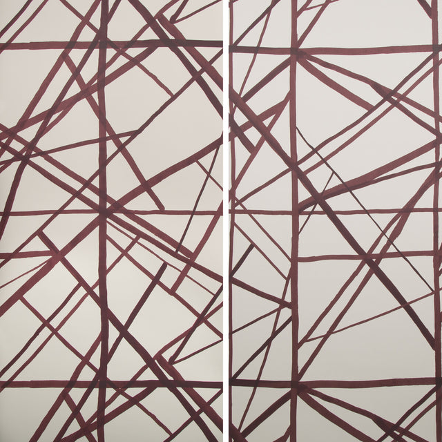 LEE JOFA MODERN GWP-3302.911 NEW.0 CHANNELS PAPER PLUM/OATMEAL Wallpaper - Eade's Wallpaper